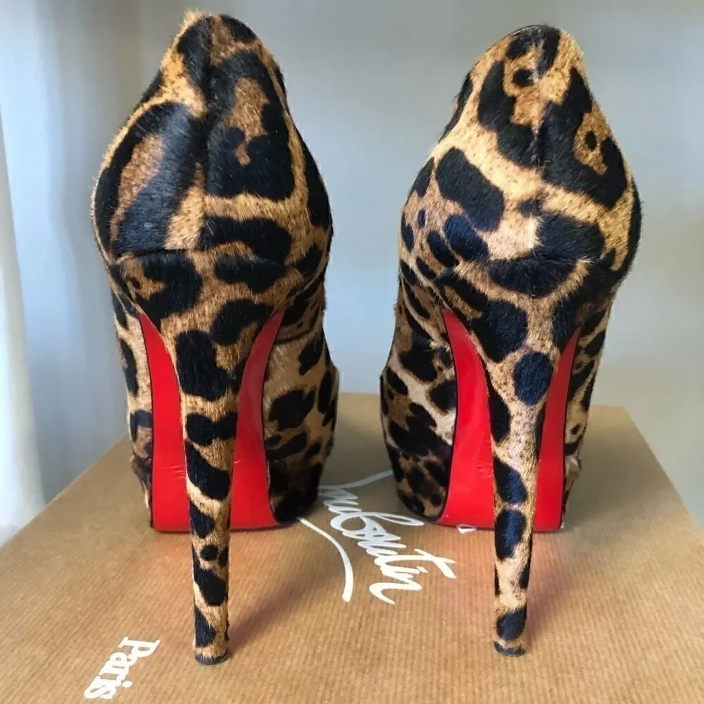 Christian Louboutin Leopard Platform Forms 39.5